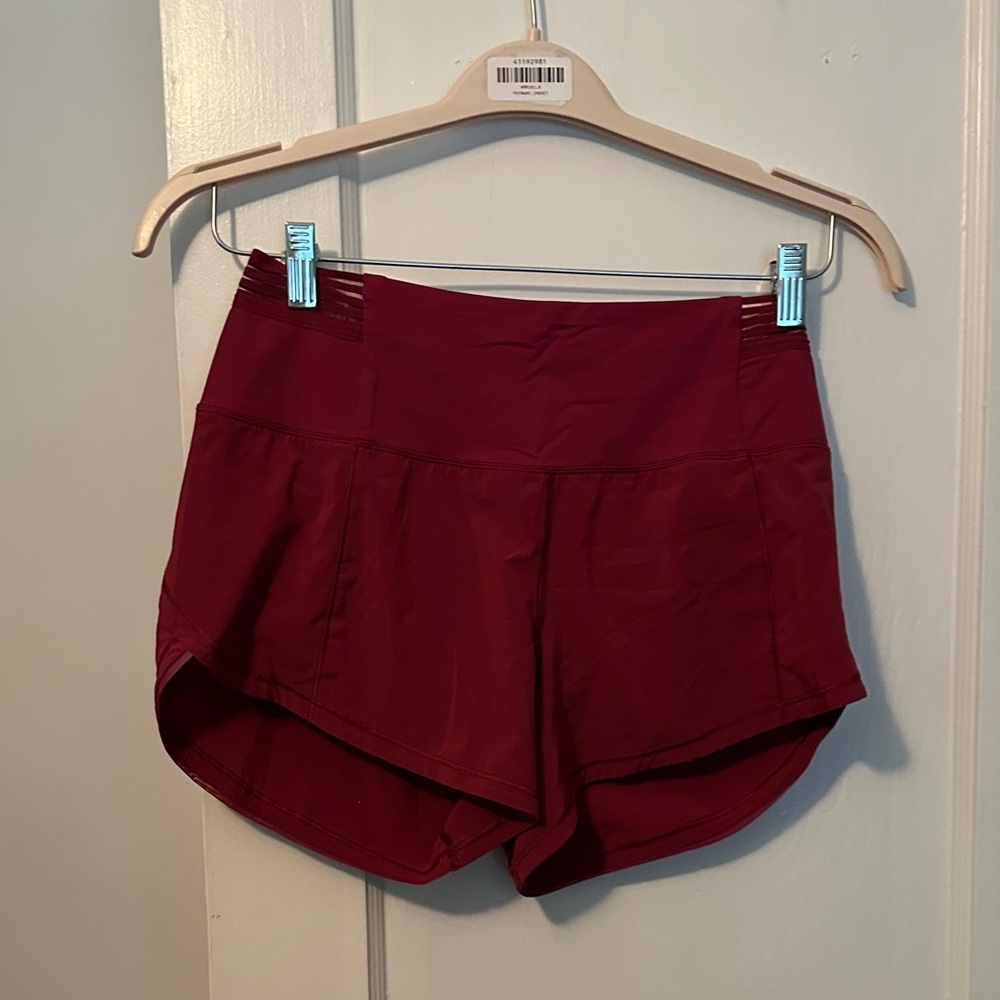 lululemon athletica Women's High-Rise Athletic Shorts in Burgundy